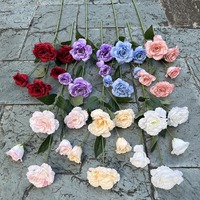 CM-TH296 harga grosir Eustoma Grandiflorum bunga buatan karangan bunga sutra putih