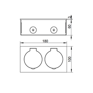 Boîtier de sol électrique encastré électroplaqué avec modules de fonctions réseau et d'alimentation - Product Image 4