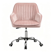 Fauteuil pivotant en velours de luxe, hauteur réglable, chaise rembourrée pour salon, chambre à coucher, bureau