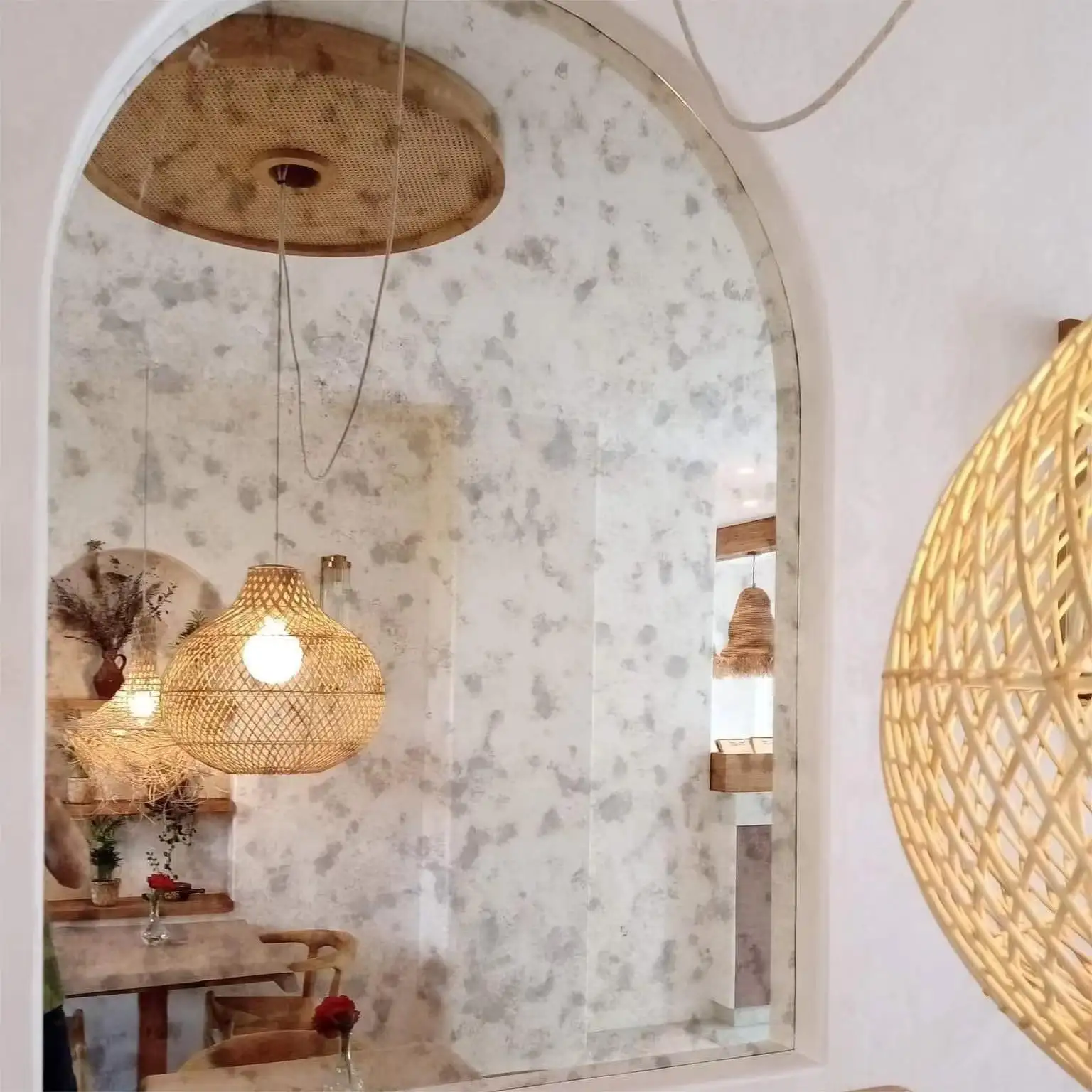 Profesyonel dekore antika ayna cam üreticisi duvar için Vintage dekoratif antika ayna