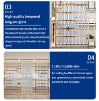 Personnalisation d'usine diviseur de pièce en verre cristal cloisons métalliques séparations de pièce en acier inoxydable cloison de salon