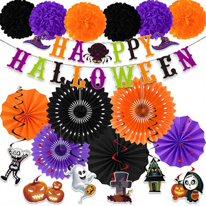 Hot <strong>Sale</strong> <strong>Halloween</strong> Party <strong>Decor</strong> Kit Banner Honeycomb Fans Tinsel Garland Circle Cutouts Spiral Ornaments Ceiling Hanging <strong>Decor</strong> - Product Image 4