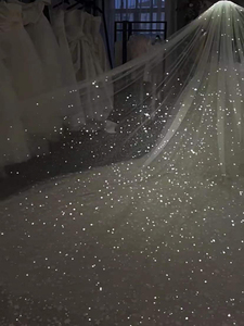 क्वीन्सटाउन फैंसी दुल्हन लक्जरी ग्लिटर ब्राइडल विल्स एक परत लंबी निशान हाथी की एक परत लंबी निशान वाली महिला - Product Image 5