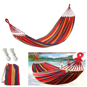 <span class=keywords><strong>Hamac</strong></span> en <span class=keywords><strong>toile</strong></span> simple ou <span class=keywords><strong>double</strong></span> en coton pour l'extérieur, avec <span class=keywords><strong>barre</strong></span> en bois, anti-chute, pour le camping, la randonnée, toutes saisons, enfant - Product Image 1