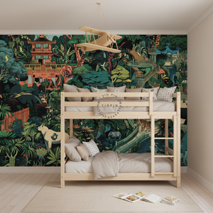 <span class=keywords><strong>Papel</strong></span> Tapiz <span class=keywords><strong>Infantil</strong></span> Impermeable con Adorables Animales y Plantas Verdes, Instalaciones de Juegos para Niños, Parque de Animales, Decoración para Habitación <span class=keywords><strong>Infantil</strong></span> - Product Image 4