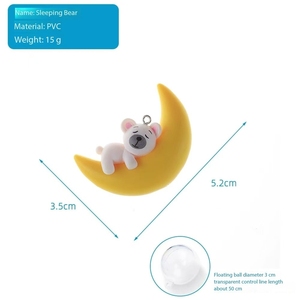Boneka mengambang PVC modis tahan lama Aksesori akuarium pemandangan mikro Dekorasi tangki ikan bulan untuk tidur kartun - Product Image 4