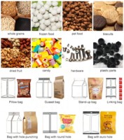 Machine d'emballage alimentaire automatique à 4 têtes linéaires pour le pesage, le remplissage, l'emballage et l'étiquetage de poudres, pour noix, grains de café, thé, télécommande