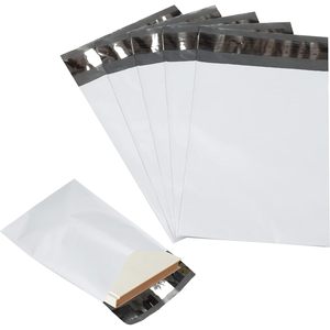 Sobres de Polipropileno Blancos con Cierre Seguro, 26x32, Autosellables, 2 Mil, Bolsas de Envío para Comercio Electrónico - Product Image 1