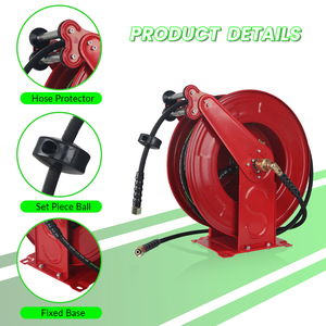 Carrete de Manguera Retráctil SPS de Alta Resistencia 5000 PSI con Manguera de Goma Trenzada de Acero Inoxidable de 30M para Lavado de Coches - Product Image 2