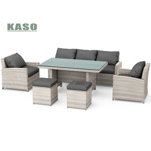 Juego de muebles de aluminio para jardín, muebles de mimbre de lujo para Patio, sofá de mimbre, conjunto de conversación - Product Image 4