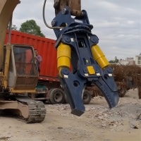 Cisaille hydraulique à double cylindre certifiée CE RIBETTER pour excavatrice de 8 à 40 tonnes, coupe-ferraille à grande vitesse, compatible Volvo JCB