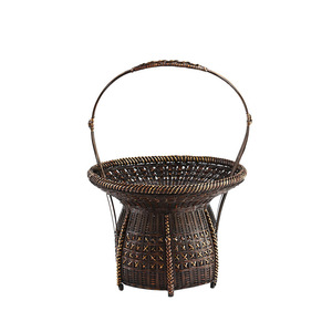 Florero de bambú tejido a mano, cesta de ceremonia del té Zen de estilo japonés para sala de estar, entrada, decoración de mesa de café - Product Image 5