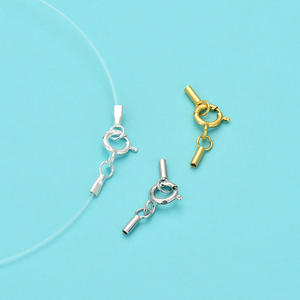 Embout en argent sterling S925 avec fermoir à homard, tube intérieur de 8 mm pour connecteurs de cordon en cuir pour la fabrication de colliers de bijoux - Product Image 2