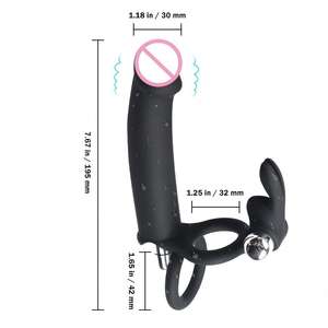 Vibrador de Anillo de Doble Orificio de 10 Frecuencias, Deslizador de Conejo, para Parejas, Retrasa la Eyaculación Masculina y Femenina, Masturbador de Huevo - Product Image 6