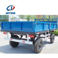 Remorque agricole utilitaire pour le transport de sable, de pierres et de matériaux de construction, avec tombereau latéral et benne arrière, à barre de traction mini