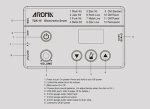 Yüksek kaliteli Aroma elektronik bateri seti perküsyon müzik aletleri dahili metronom 12 bateri seti s ses kolay montaj satılık