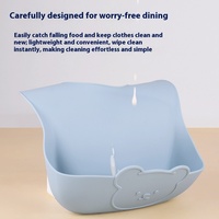 Bear Ensemble de six pièces de vaisselle en silicone pour l'alimentation du nourrisson comprenant un bavoir pour bébé et un bol à ventouse maternel pour le repas du bébé