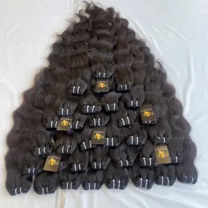 Wholesale Top Quality Indian Virgin Double Drawn Body Wave Human Hair Bundles Raw Straight curly Temple hair