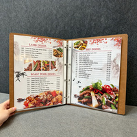 Buku Menu Restoran dengan Sampul Kertas Berlapis Khusus, Ring Binder, dan Lapisan PVC Transparan, Dilaminasi Film, Cetak Offset untuk Pelanggan