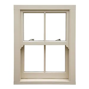 American extrusion vertical sliding double single glass hung sash window profile vinyl window