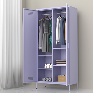 <span class=keywords><strong>Armadio</strong></span> in Acciaio Colorato di Tendenza, Guardaroba Moderno in Metallo per Camera da Letto, <span class=keywords><strong>Armadio</strong></span> a 2 <span class=keywords><strong>Ante</strong></span> Scorrevoli in Acciaio - Product Image 4
