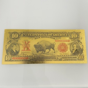 Banconota Commemorativa da Collezione del 1901 da 10 Dollari USA, Valuta Prop Placcata in Oro 24K, Banconota da 100 Dollari con Foglia d'Oro - Product Image 3