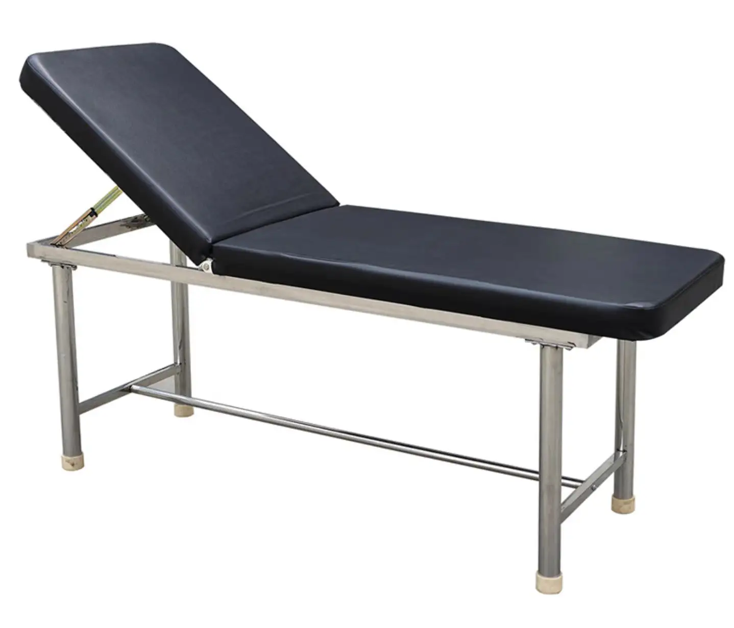 Hastane muayene masası ayarlanabilir asansör geri muayene kanepe paslanmaz çelik katlanabilir hasta yuvarlak boru tıbbi yatak