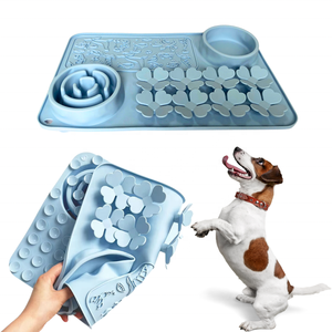 Rectangular Multi-functional Pet Licking <b>Mat</b> Silicone 3 in 1 Pet Licking <b>Mat</b> Multifunctional Slow Food Plate - Product Image 1