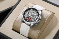 Montre chronographe à quartz en alliage personnalisée OEM pour hommes, bracelet en silicone étanche, montre-bracelet de luxe, vente en gros, montres de la marque Megir
