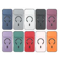 Coque de téléphone portable professionnelle unie en TPU+PC, toucher agréable, antichoc, avec support intégré et cache-caméra coulissant