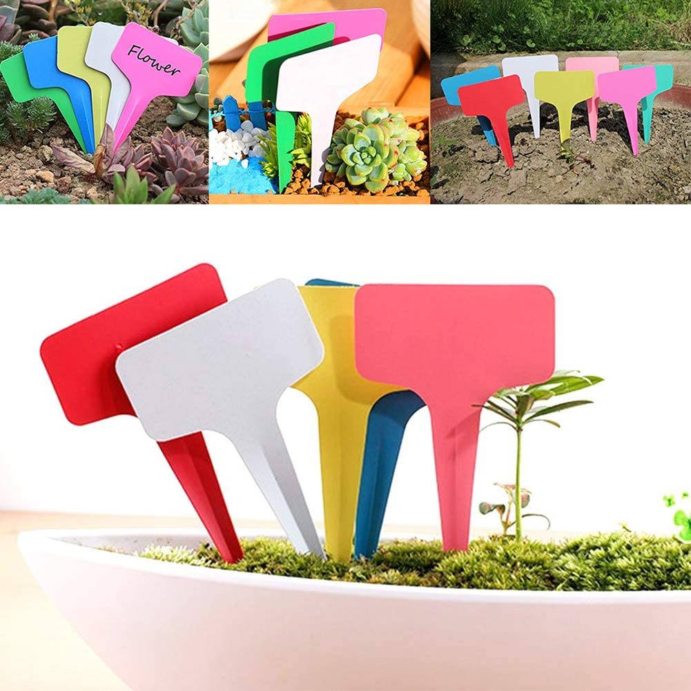 100pcs/bag T-Shape Plastic Plant Tags - Private Label Garden