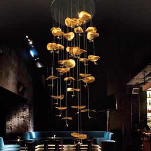 Cổ Điển Đồng Trần Ánh Sáng Mặt Dây Chuyền Mộc Mạc Lá Sen Brass Treo Chiếu Sáng Lịch Thi Đấu Cho Nhà Văn Phòng Cho Phòng Ngủ Hành Lang - Product Image 6