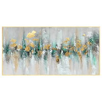Peinture à l'huile abstraite sur toile, peinte à la main avec des feuilles d'or, 120 x 60 cm, encadrée, art mural pour salon, hôtel, décoration de la maison