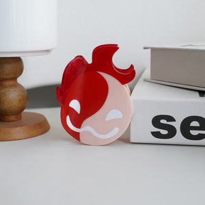 Pinza <span class=keywords><strong>de</strong></span> Pelo <span class=keywords><strong>de</strong></span> Acetato con Diseño <span class=keywords><strong>de</strong></span> Llama Sonriente Roja y Beige <span class=keywords><strong>de</strong></span> 8cm <span class=keywords><strong>de</strong></span> CANYUAN, Pinza <span class=keywords><strong>de</strong></span> Pelo con Logotipo Personalizado para Mujer, Accesorios Divertidos para el Cabello - Product Image 6