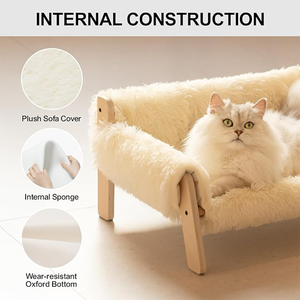 Canapé-lit stable et doux pour la peau Yingii Canapé personnalisé pour animaux de compagnie Lits surélevés en bois pour chat <span class=keywords><strong>Kitty</strong></span> Chiot ou petits animaux - Product Image 4