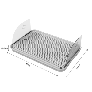 Bac à litière pour chat en plastique écologique multicolore, avec <span class=keywords><strong>grille</strong></span> filtrante anti-évasion de litière et pieds lavables à la pédale - Product Image 4