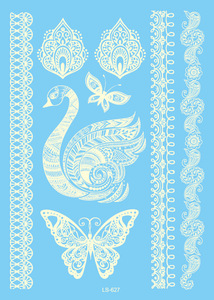 Al por mayor las niñas arte de cuerpo de encaje blanco <span class=keywords><strong>tatuajes</strong></span> temporales de La etiqueta engomada - Product Image 5