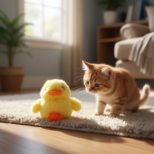 Yommy Plush Duck <b>Toy</b> 6.5cm <b>For</b> Cats <b>Interactive</b> <b>Pet</b> <b>Toy</b> - Product Image 3