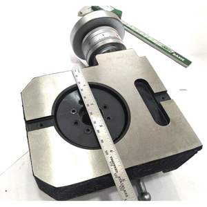 ASSORTS โต๊ะหมุนแนวนอนและแนวตั้ง HV4 สำหรับเครื่องกัด ขนาดเส้นผ่านศูนย์กลาง 110 มม. สีดำและสีเทา ผลิตจากเหล็กเครื่องมือ - Product Image 1