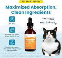 Glucosamine pour chats, gouttes liquides 59 ml, MSM, chondroïtine, aide au bien-être, taurine, booster de mobilité des articulations des chats