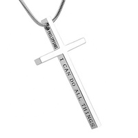 Yiwu Aceon acier inoxydable taille personnalisée sainte prier Bible texte estampillé mode pendentif breloques graver multi côtés croix pendentif