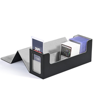 Boîte de rangement portable en cuir PU imperméable pour cartes de <span class=keywords><strong>jeu</strong></span> Juzi Wholesale, boîte de rangement Commander avec fenêtre de visualisation - Product Image 5