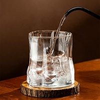 Verre à café réutilisable vintage personnalisé, irrégulier et transparent, pour boissons froides, Americano