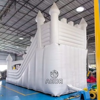 Nouvelle conception de toboggan gonflable commercial en PVC blanc pour l'extérieur, toboggan gonflable à une voie pour enfants et adultes