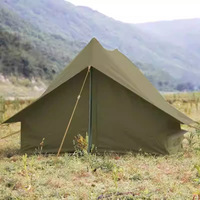 Tente de camping pliable rétro A-Frame quatre saisons, double couche, imperméable, en tissu Oxford, portable pour les voyages en voiture et les pique-niques