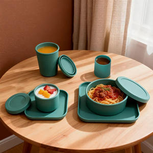 <span class=keywords><strong>Set</strong></span> per l'Alimentazione del Bambino Personalizzabile in Silicone Senza BPA con Ciotole, Tazze e Piatto per Bambini e Bimbi Piccoli per l'Uso Quotidiano - Product Image 2