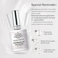 BORN PRETTY 15ml Gel Liquide Effet Perle Blanc Pailleté pour Détails, Séchage à l'Air, OEM, Argent, Or, Aquarelle, Vernis à Ongles pour Nail Art 3D
