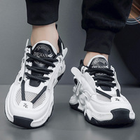 Nouvelle tendance mode estivale : Chaussures de sport décontractées pour hommes en EVA synthétique à lacets et semelle épaisse, avec doublure en maille absorbant les chocs, pour étudiants