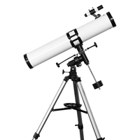 Télescope astronomique professionnel pour adultes débutants, ouverture de 114 mm, longueur focale de 900 mm, lunette de recherche 6x30, Barlow 2x pour
