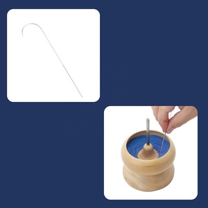 Spin N Bead Spinner : Enfileur rapide de <span class=keywords><strong>perles</strong></span> pour créateurs de bijoux, bol <span class=keywords><strong>en</strong></span> <span class=keywords><strong>bois</strong></span> rectangulaire écologique, aiguille à gros œil qui fait gagner du temps - Product Image 4